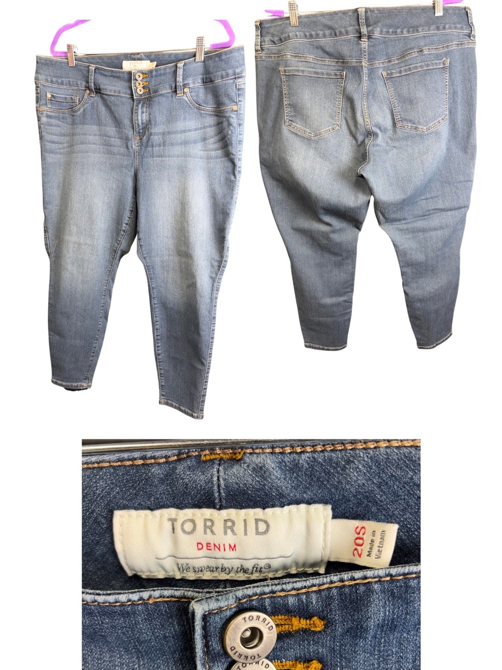 torrid Light Blue Wash Stretch Jeggings - Tapered Leg 20S pull on comfort